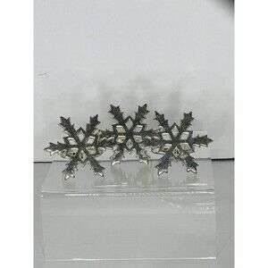 3 Silver Plated Snowflake Napkin Rings